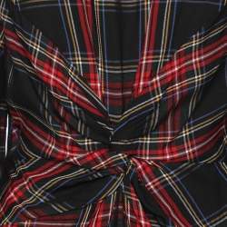 Maje Multicolor Check Fabric Draped Plaid Dress M