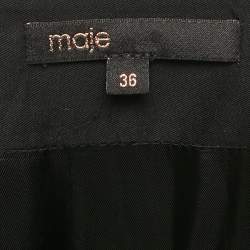 Pre Owned Maje Black/Blue Plaid Cotton Blend Double Breasted Mini Dress S