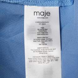 Maje Blue Lace Ruffled Cold Shoulder Reglisse Dress L