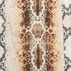 Maje Multicolor Snake Print Crepe Midi Skirt M