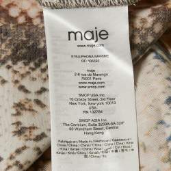 Maje Multicolor Snake Print Crepe Midi Skirt M