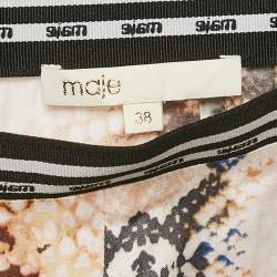 Maje Multicolor Snake Print Crepe Midi Skirt M