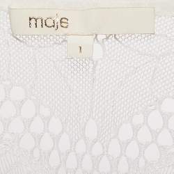 Maje White Lace Wrap-Up Top S