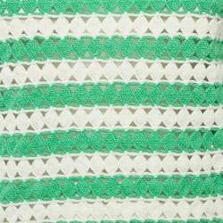Pre Owned Maje Green/White Cotton Crochet Knit Top M