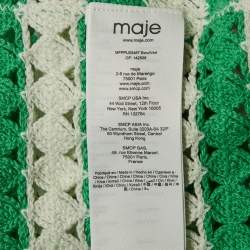 Pre Owned Maje Green/White Cotton Crochet Knit Top M