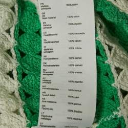 Pre Owned Maje Green/White Cotton Crochet Knit Top M
