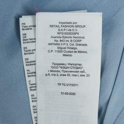 Pre Owned Maje Blue Embroidered Satin Mini Dress L