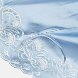 Pre Owned Maje Blue Embroidered Satin Mini Dress L