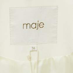 Maje Cream Crepe Lace Trimmed Blazer S