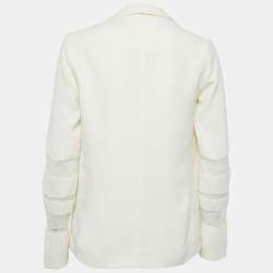 Maje Cream Crepe Lace Trimmed Blazer S