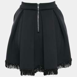 Pre Owned Maje Black Jersey Bead Embellished Mini Skirt XS