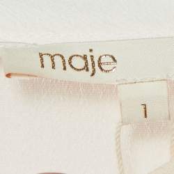 Maje Beige Crepe Sleeve Macrame Detail Top S