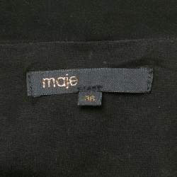 Maje Black Suede Stud Detail Mini Skirt M