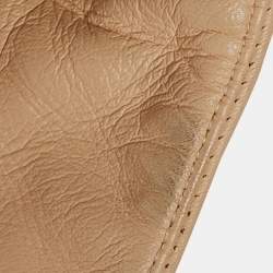 Maje Pink Nude Leather Zip-Up Biker Jacket M