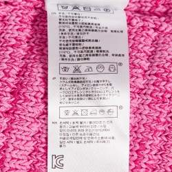 Maje Fuchsia Pink Chunky Crochet Knit Madona Cardigan L