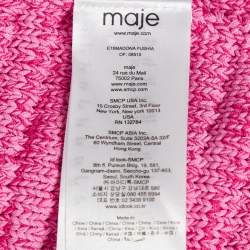 Maje Fuchsia Pink Chunky Crochet Knit Madona Cardigan L