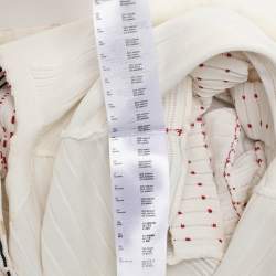 Pre Owned Maje White Striped Stretch Knit Midi Dress S