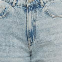 Pre Owned بنطلون جينز ماجي أزرق دنيم بقصة مستقيمة مقاس 27 بوصة في الخصر