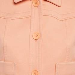 Maje Light Orange Cotton Button Front Cropped Jacket M