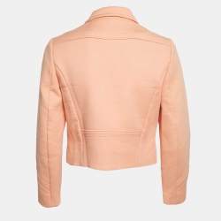 Maje Light Orange Cotton Button Front Cropped Jacket M