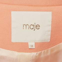 Maje Light Orange Cotton Button Front Cropped Jacket M