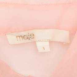 Pre Owned Maje Rose Pale Organza Belted Mini Shirt Dress S