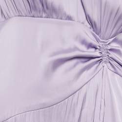 Pre Owned Maje Purple Satin Flounce Maxi Dress XS