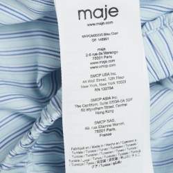 Pre Owned Maje Blue Striped Cotton Crop Shirt S