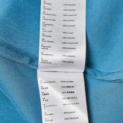 Pre Owned Maje Blue Silk Shirring Detail Belted Shirt Dress XL
