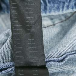 Maje Blue Fringed Denim Button Front Single Breasted Jacket L