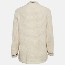 Maje Cream Tweed Button Front Jacket L
