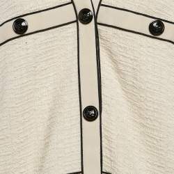 Maje Cream Tweed Button Front Jacket L