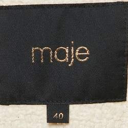 Maje Cream Tweed Button Front Jacket L