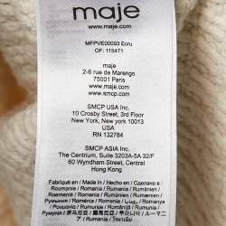 Maje Cream Tweed Button Front Jacket L