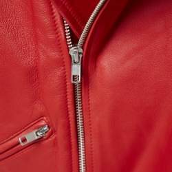 Maje Red Leather Biker Jacket L