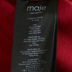 Maje Red Leather Biker Jacket L