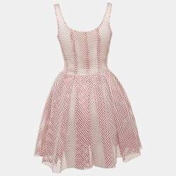 Pre Owned Maje Pink Mesh Flared Sleeveless Mini Dress S