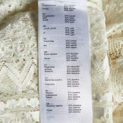 Maje White Lace Ruffled Sheer Blouse M