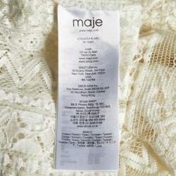 Maje White Lace Ruffled Sheer Blouse M
