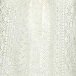 Maje White Lace Ruffled Sheer Blouse M