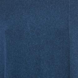 Maje Navy Blue Cashmere Fringed Poncho Top One Size