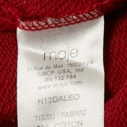 Maje Red Leopard Print Cotton Knit Sweatshirt S