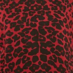 Maje Red Leopard Print Cotton Knit Sweatshirt S