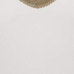 Maje White Stretch Crepe V-Neck Top M