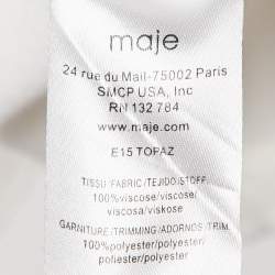 Maje White Stretch Crepe V-Neck Top M