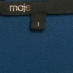 Maje Blue Fil-coupe Crepe Midi Dress S