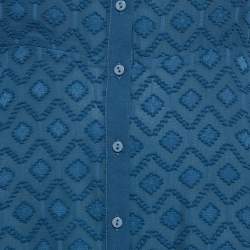 Maje Blue Fil-coupe Crepe Midi Dress S