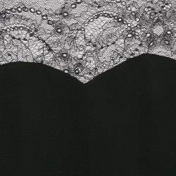 Pre Owned Maje Black Lace Trim Jersey Mini Dress S
