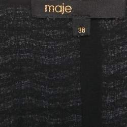 Pre Owned Maje Blue Patterned Stretch Knit Mini Dress M