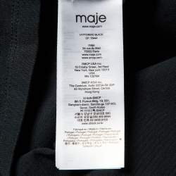 Maje Black Cotton Embroidered Torino Crew Neck T-Shirt L 